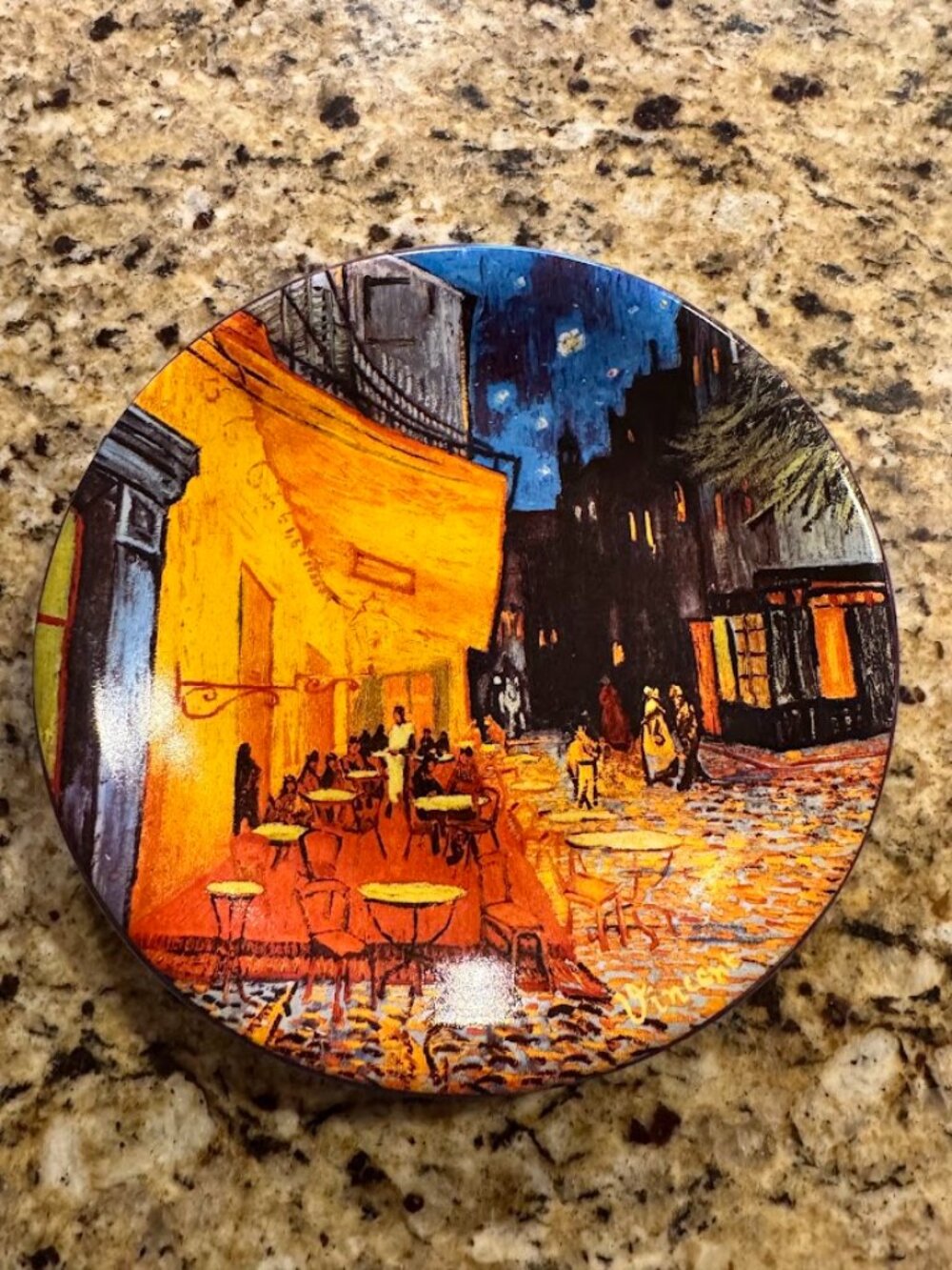 Certified International Vincent Van Gogh Cafe Terrace at Night Ceramic Plate 8"